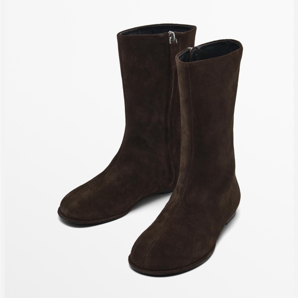 Massimo Dutti Brown Ankle Boots